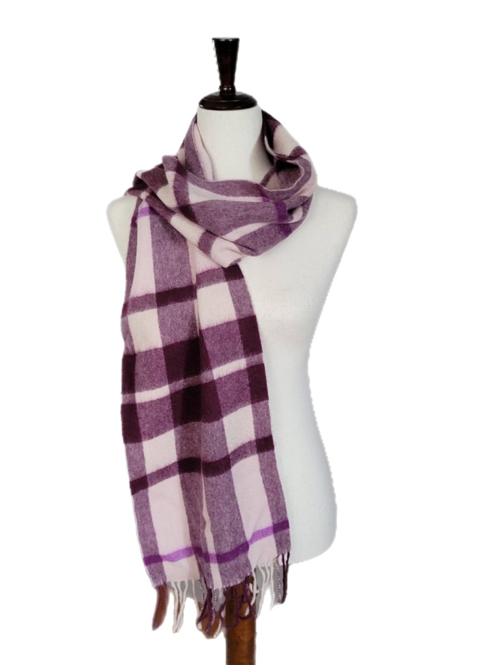 Cashmere Scarf Kiltane of Scotland Purple Plaid NWT 63” X 10.5” Unisex Classic